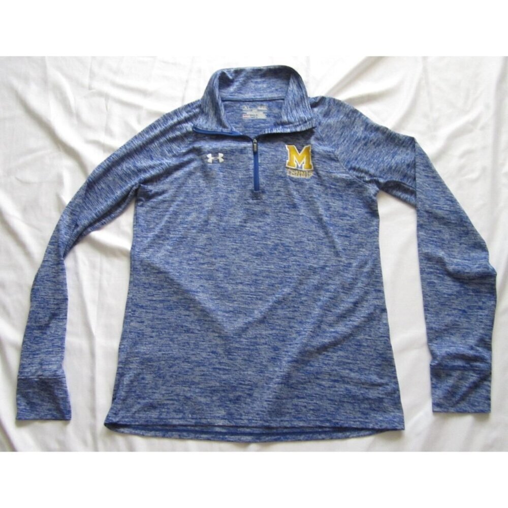 Women Under Armour University Michigan Biff Tennis Long Sleeve Shirt Sz S(Wb347)